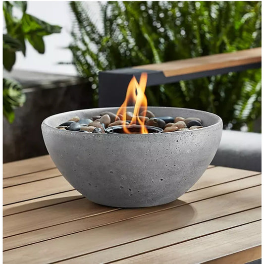 Members Mark Table Top Fire Bowl Concrete Bowl Garden Patio New Dark Gray