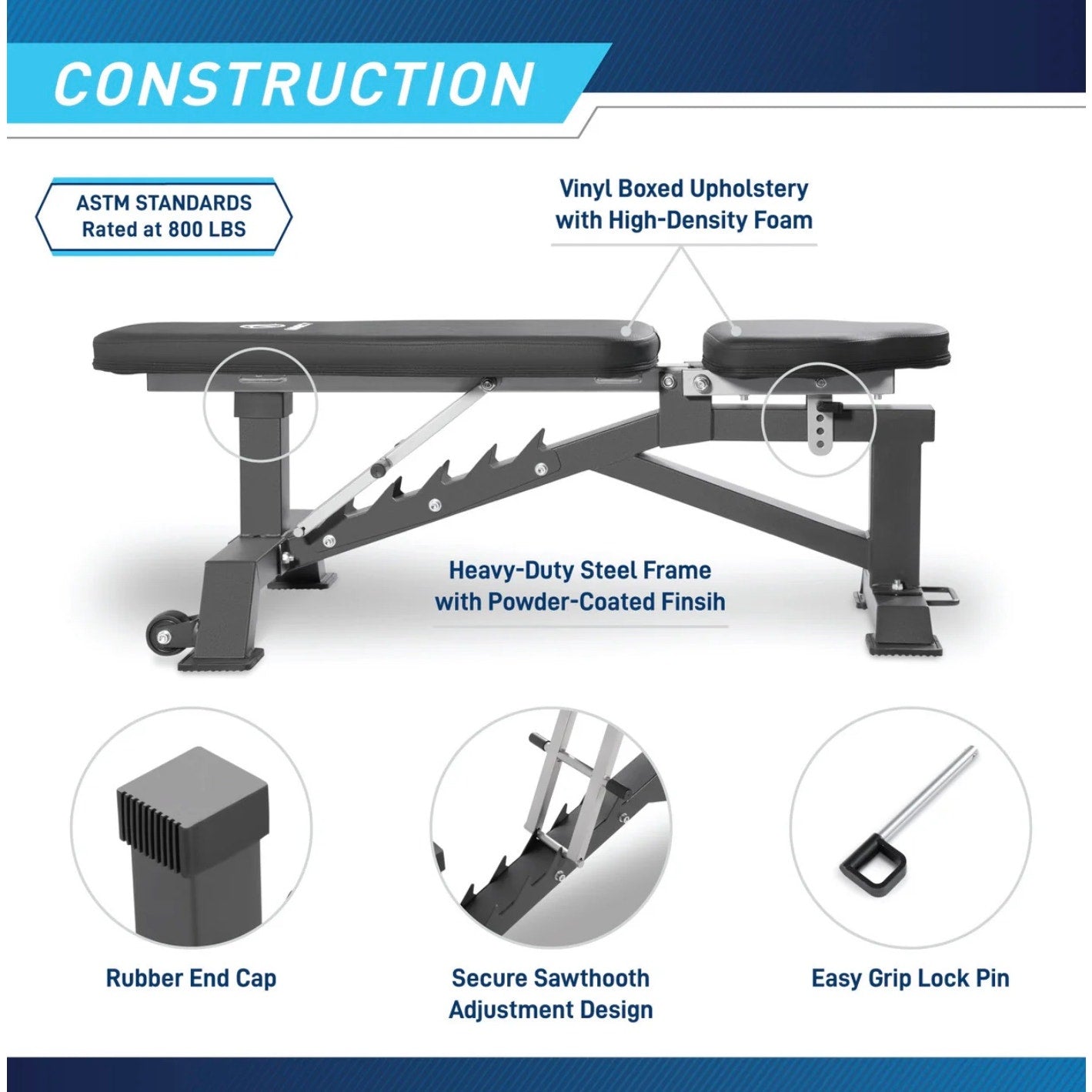 Marcy Deluxe Utility Weight Bench Adjustable, Heavy-Duty, Full-Body Workout