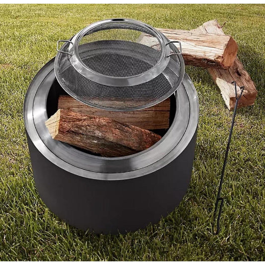 FT-11224 22" Smokeless Wood Fire Pit with All-Weather Cover