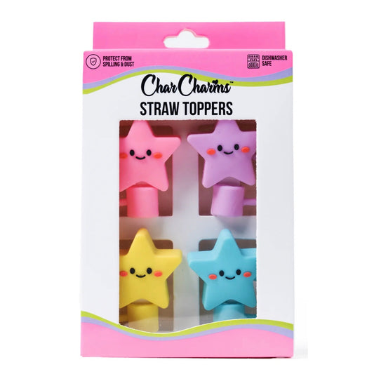 Char Charms Star 4-Pack Straw Topper
