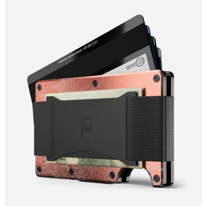 Ridge Wallet Aluminum, Topographic The Narrows, Cash Strap & Clip