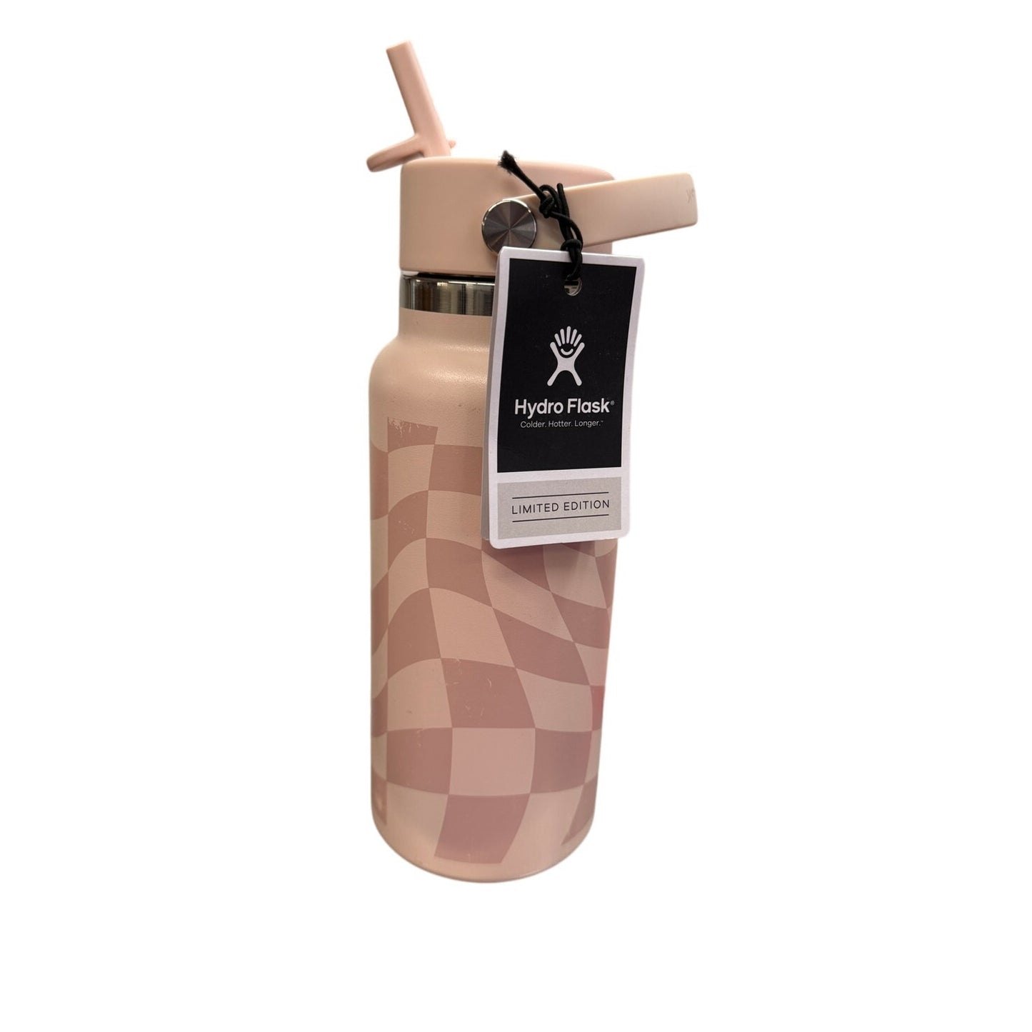 Hydro Flask 32 oz. Wide Mouth Bottle with Flex Straw Cap Limited Edition Checkered ECRU