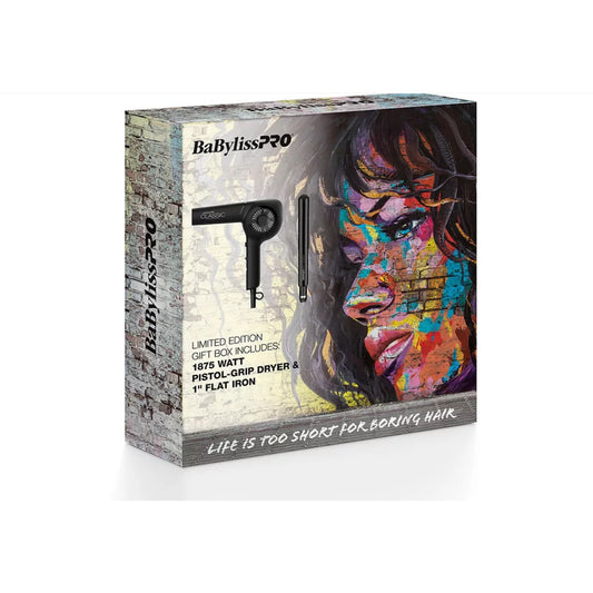 BabylissPRO Limited Edition Pistol Grip Dryer 1875W & 1" Flat Iron BPPP4UC